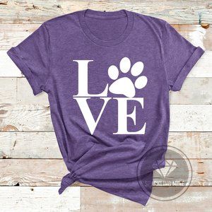 Love Paw Animal Lover's Women Graphic Tshirt.